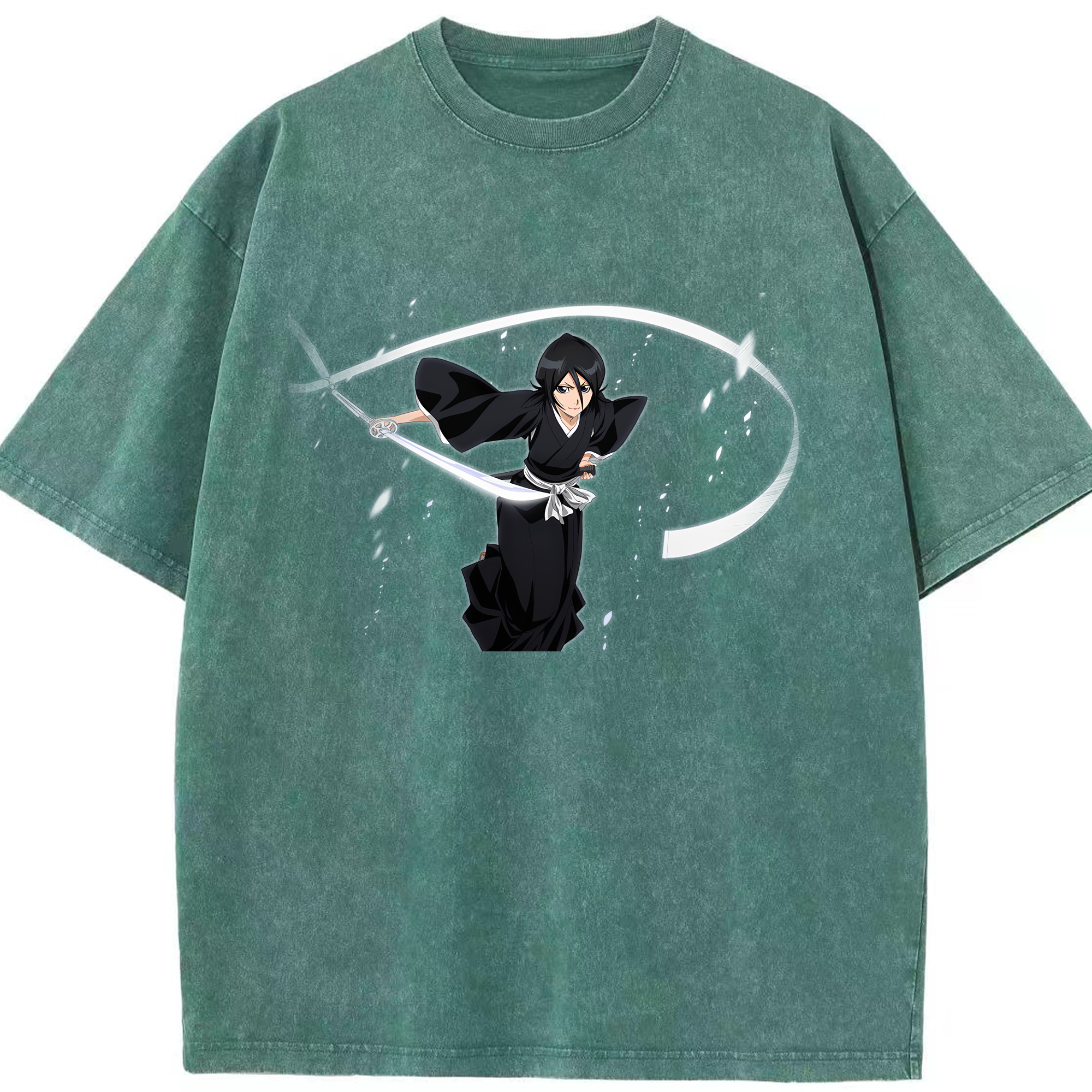（画像用） ブリーチ 朽木ルキア BLEACH Kuchiki Rukia 綿100% ヴィンテージ風 半袖Tシャツ（フロントプリント）